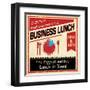 Vintage Business Lunch Grunge Poster-radubalint-Framed Art Print