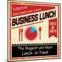 Vintage Business Lunch Grunge Poster-radubalint-Mounted Art Print