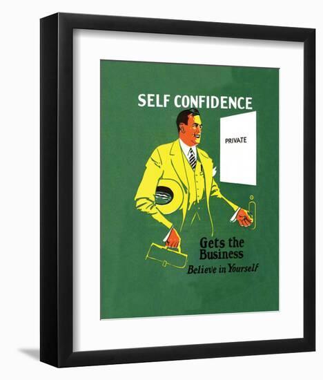 Vintage Business Self Confidence - Believe in Yourself-null-Framed Art Print