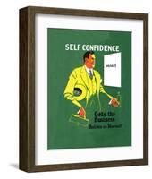 Vintage Business Self Confidence - Believe in Yourself-null-Framed Art Print