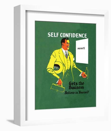 Vintage Business Self Confidence - Believe in Yourself-null-Framed Art Print