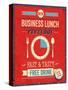 Vintage Bussiness Lunch Poster-avean-Stretched Canvas