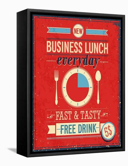 Vintage Bussiness Lunch Poster-avean-Framed Stretched Canvas