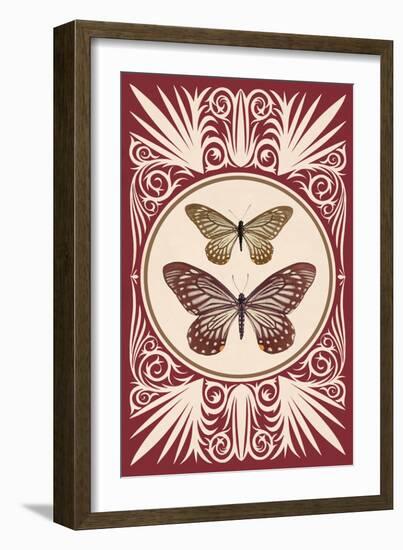 Vintage Butterfly Duo-null-Framed Art Print