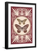 Vintage Butterfly Duo-null-Framed Art Print