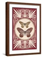 Vintage Butterfly Duo-null-Framed Art Print