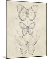 Vintage Butterfly Sketch I-June Erica Vess-Mounted Giclee Print