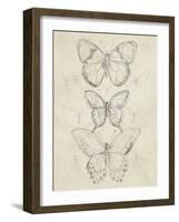 Vintage Butterfly Sketch I-June Erica Vess-Framed Art Print