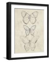 Vintage Butterfly Sketch I-June Erica Vess-Framed Art Print