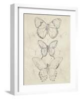 Vintage Butterfly Sketch I-June Erica Vess-Framed Art Print