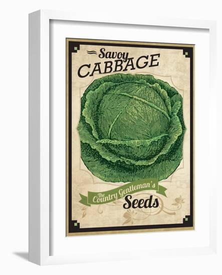 Vintage Cabbage Seed Packet-null-Framed Giclee Print