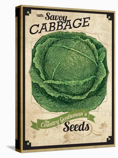 Vintage Cabbage Seed Packet-null-Stretched Canvas