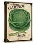 Vintage Cabbage Seed Packet-null-Stretched Canvas