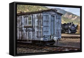 Vintage Caboose II-Kathy Mahan-Framed Stretched Canvas