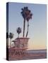 Vintage California Life Guard Station - California Beach with Life Guard-DCornelius-Stretched Canvas