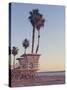 Vintage California Life Guard Station - California Beach with Life Guard-DCornelius-Stretched Canvas