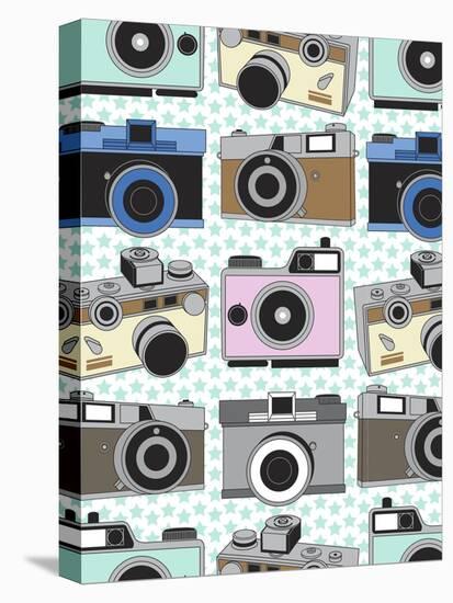 Vintage Cameras-Joanne Paynter Design-Stretched Canvas