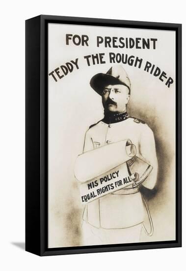 Vintage campaign poster of Theodore Roosevelt.-Vernon Lewis Gallery-Framed Stretched Canvas