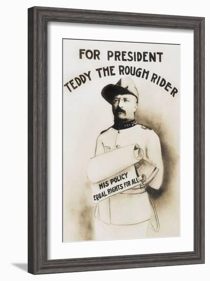 Vintage campaign poster of Theodore Roosevelt.-Vernon Lewis Gallery-Framed Art Print