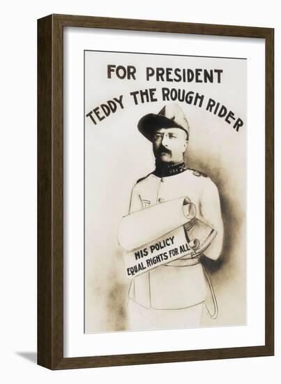 Vintage campaign poster of Theodore Roosevelt.-Vernon Lewis Gallery-Framed Art Print