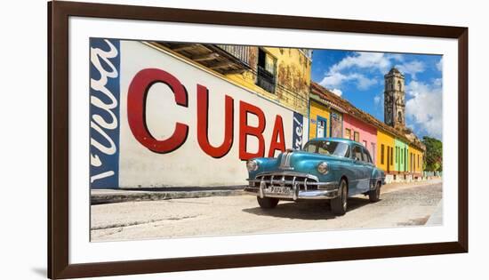 Vintage car and mural, Cuba-Pangea Images-Framed Giclee Print