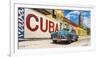 Vintage car and mural, Cuba-Pangea Images-Framed Giclee Print