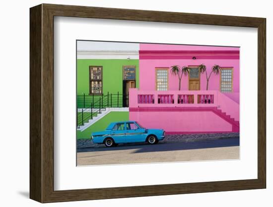 Vintage car, Bo-Kaap, Historical colorful center of Cape Malay culture, Cape Town, South Africa-G&M Therin-Weise-Framed Photographic Print