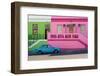 Vintage car, Bo-Kaap, Historical colorful center of Cape Malay culture, Cape Town, South Africa-G&M Therin-Weise-Framed Photographic Print