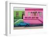 Vintage car, Bo-Kaap, Historical colorful center of Cape Malay culture, Cape Town, South Africa-G&M Therin-Weise-Framed Photographic Print