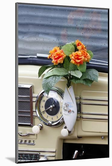 Vintage Car, Buckeltaunus, Convertible, Year of Construction Unknown, Detail, Vase on the Dashboard-Fact-Mounted Photographic Print