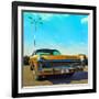 Vintage Car in Gold Paint with Chrome Grill-Salvatore Elia-Framed Photographic Print