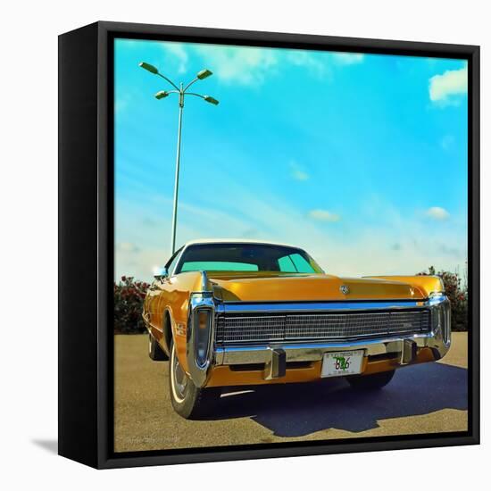 Vintage Car in Gold Paint with Chrome Grill-Salvatore Elia-Framed Stretched Canvas
