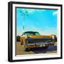 Vintage Car in Gold Paint with Chrome Grill-Salvatore Elia-Framed Photographic Print