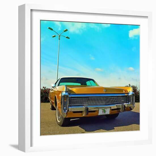 Vintage Car in Gold Paint with Chrome Grill-Salvatore Elia-Framed Photographic Print