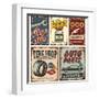 Vintage Car Metal Signs And Posters-Lukeruk-Framed Art Print