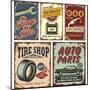 Vintage Car Metal Signs And Posters-Lukeruk-Mounted Art Print