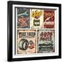 Vintage Car Metal Signs And Posters-Lukeruk-Framed Art Print