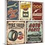 Vintage Car Metal Signs And Posters-Lukeruk-Mounted Art Print