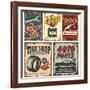 Vintage Car Metal Signs And Posters-Lukeruk-Framed Art Print