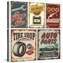 Vintage Car Metal Signs And Posters-Lukeruk-Stretched Canvas