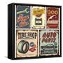 Vintage Car Metal Signs And Posters-Lukeruk-Framed Stretched Canvas