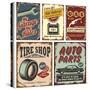 Vintage Car Metal Signs And Posters-Lukeruk-Stretched Canvas
