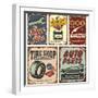 Vintage Car Metal Signs And Posters-Lukeruk-Framed Art Print