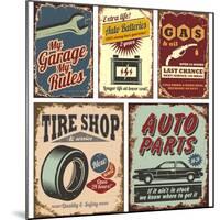 Vintage Car Metal Signs And Posters-Lukeruk-Mounted Art Print