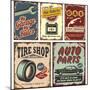 Vintage Car Metal Signs And Posters-Lukeruk-Mounted Art Print