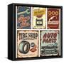 Vintage Car Metal Signs And Posters-Lukeruk-Framed Stretched Canvas