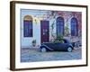 Vintage car on the cobblestone lane of the historic quarter, Colonia del Sacramento, Colonia Depart-Karol Kozlowski-Framed Photographic Print