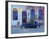 Vintage car on the cobblestone lane of the historic quarter, Colonia del Sacramento, Colonia Depart-Karol Kozlowski-Framed Photographic Print