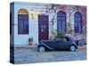 Vintage car on the cobblestone lane of the historic quarter, Colonia del Sacramento, Colonia Depart-Karol Kozlowski-Stretched Canvas