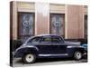 Vintage Car Parked Next to the Bacardi Rum Building in Havana, Cuba-Carol Highsmith-Stretched Canvas